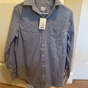 a new day Blue and White Casual Button Down Shirt
